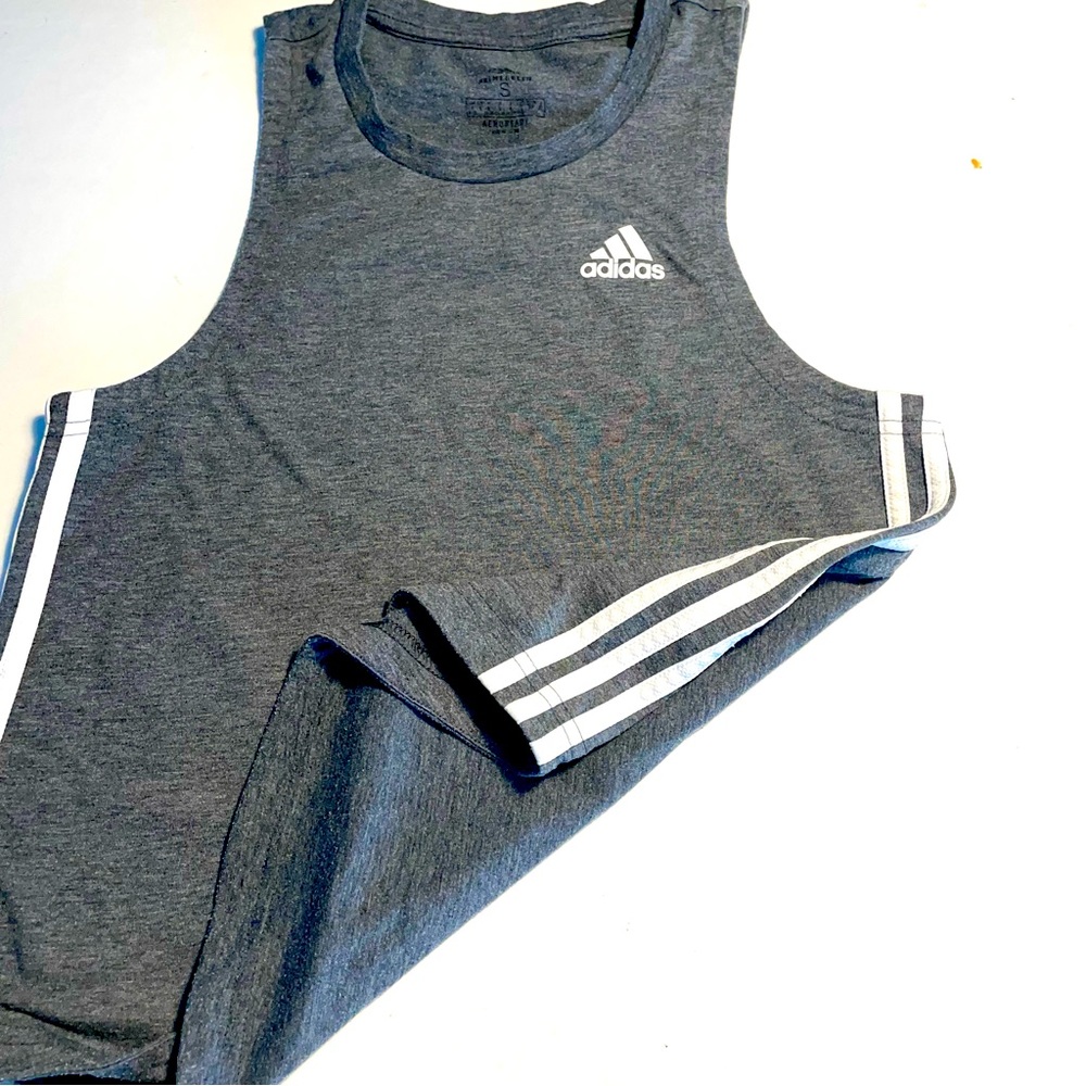 Adidas, gray tank top, size small